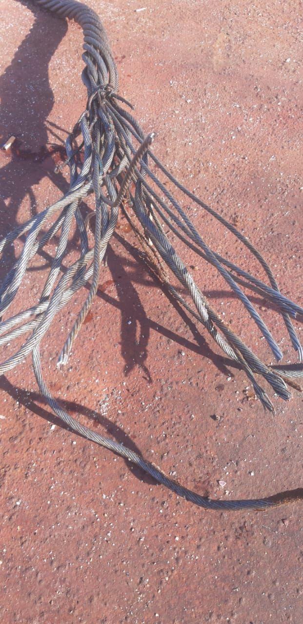 Трос, который не выдержал нагрузку в четыре тонны. Фото: телеграм-канал судовладельца Delfi