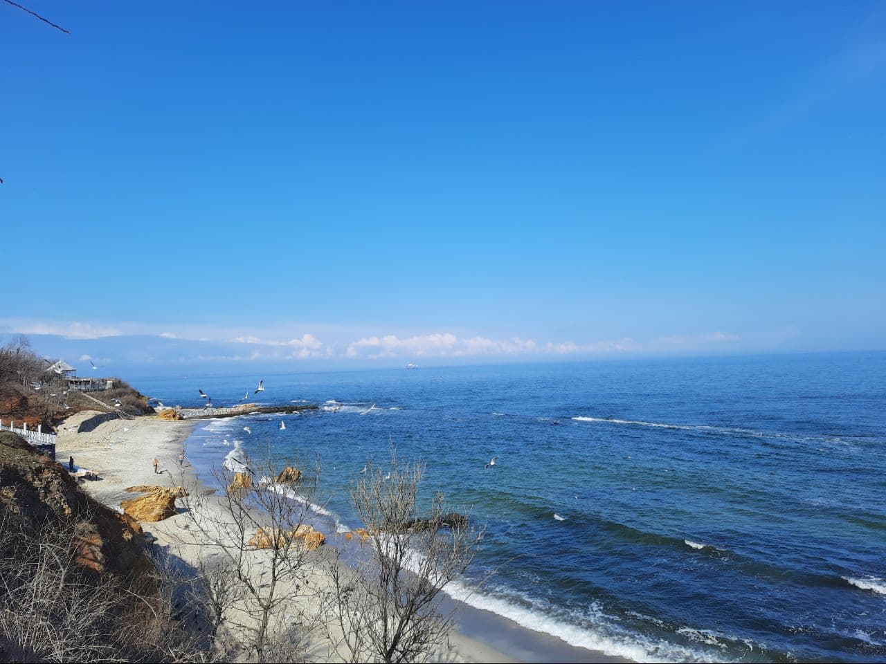 Как выглядят пляжи Одессы в марте 2021 года. Фото Марины Повертайло