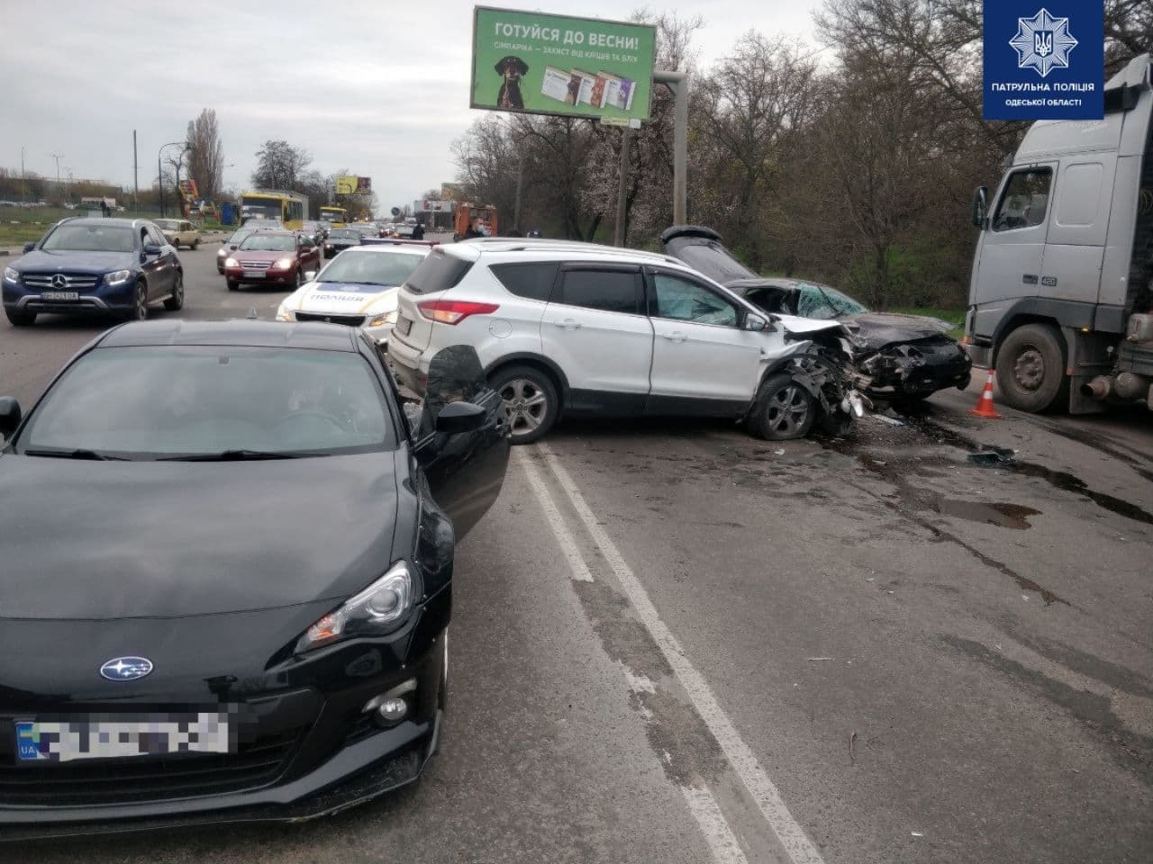 Авария возле рынка "7 километр" на Овидиопольской дороге. Фото: патрульная полиция