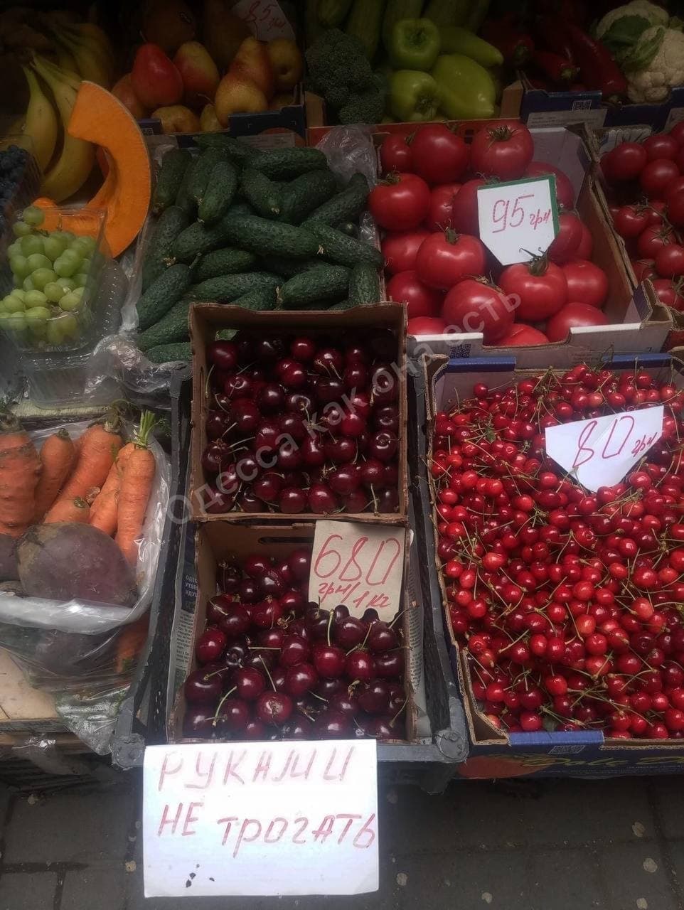В Одессе начали продавать черешню по 680 гривен за килограмм. Фото: телеграм-канал "Одесса как она есть"