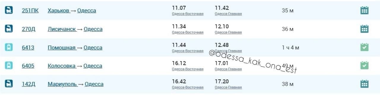 Электрички с поселка Котовского. Фото: телеграм-канал "Одесса как она есть"