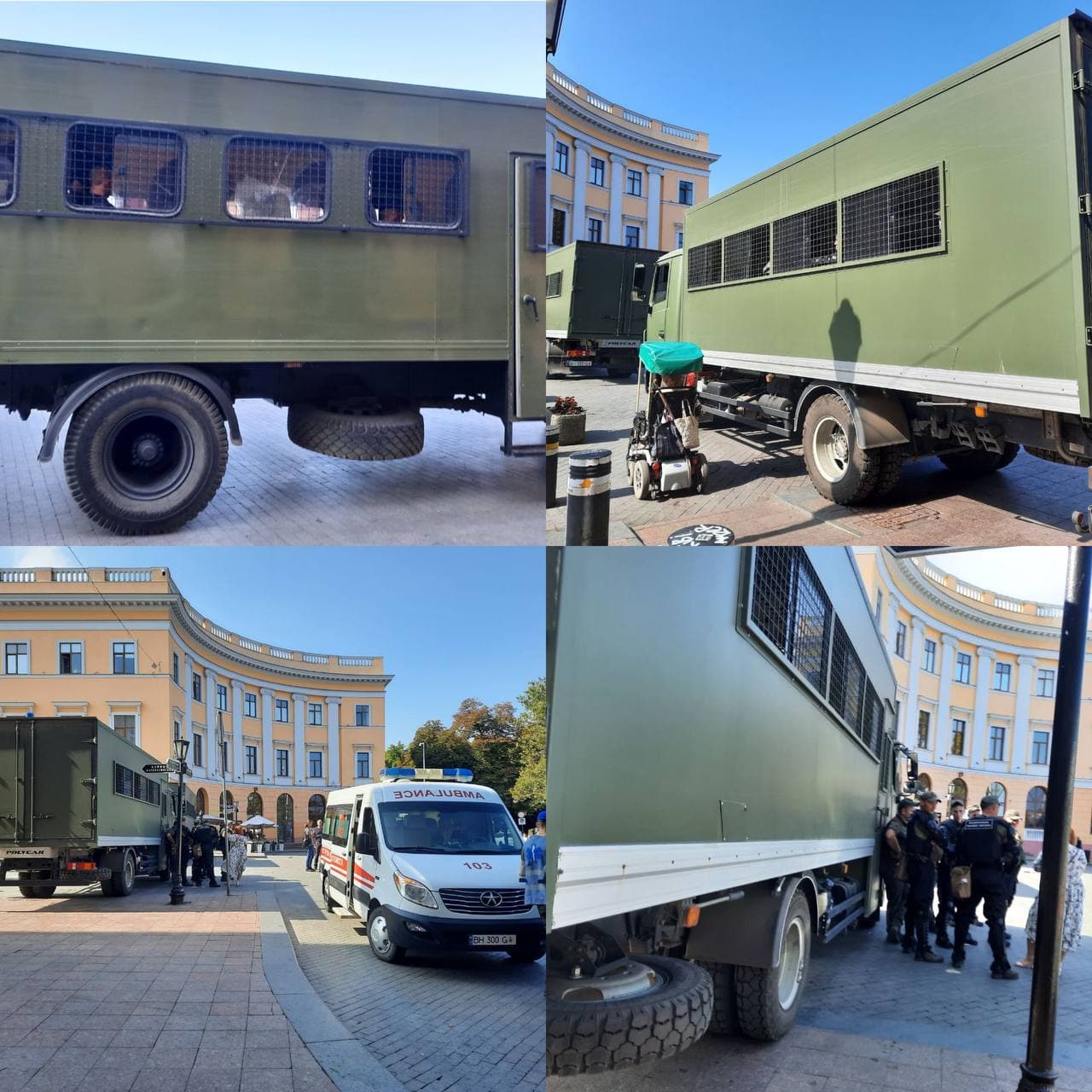 Бронитехника на подходе в точке сбора "Одесса Прайд" 2021 года. Фото: телеграм-канал "Одесса как она есть"