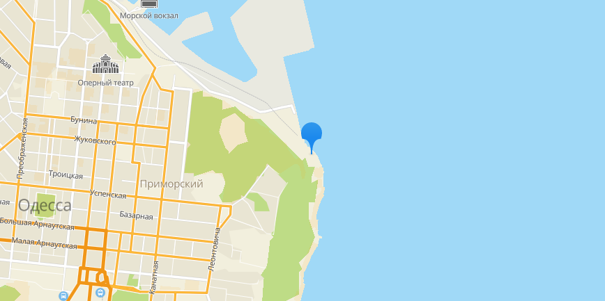 Подводный музей на Ланжероне. Карта: 2ГИС