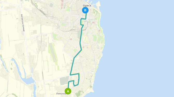 Маршрут 149-го автобуса в Одессе. Карта: eway.in.ua