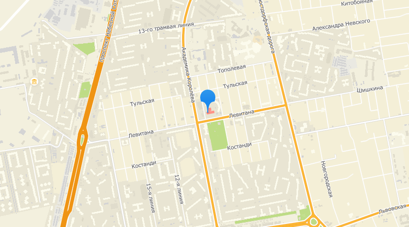 Консультативно-диагностический центр №20 на Левитана. Карта: 2ГИС