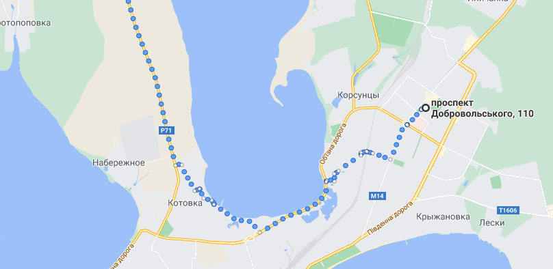 Маршрут Крестного хода 8 июля 2021 года. Карта: Google