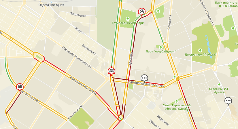 Пробки в Одессе 13 октября 2021 года. Карта: 2ГИС