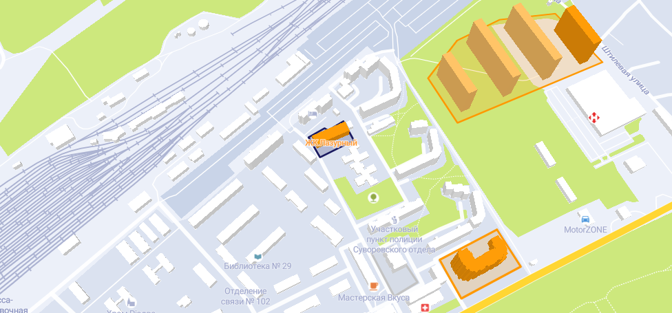 ЖК "Лазурный" в Одессе. Карта: "ЛУН"