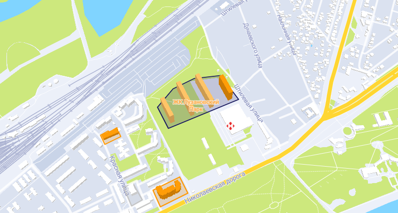 ЖК "Лузановский парк" в Одессе. Карта: "ЛУН"