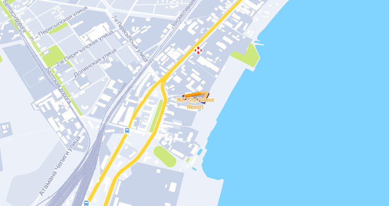 ЖК City House Resort в Одессе. Карта: "ЛУН"