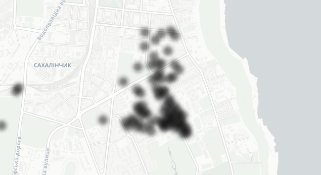 Отключение света на Малом Фонтане. Карта: blackout.today