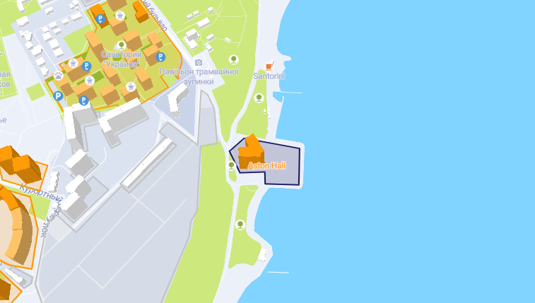 Aston Hall в Одессе. Карта: "ЛУН"