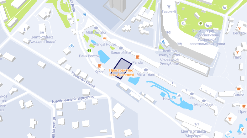 Ibiza Apartment в Одессе. Карта: "ЛУН"