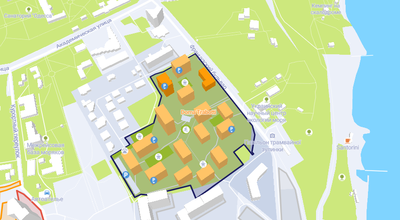 Doma Trabotti в Одессе. Карта: "ЛУН"