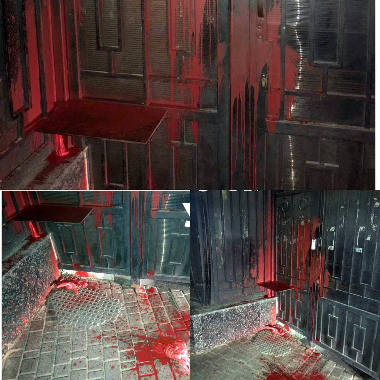 Российское консульство в Одессе облили красной краской. Фото очевидцев