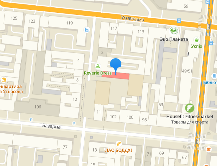 Улица Бориса Литвака, участок от дома № 7 до дома № 11. Скриншот 2gis.ua