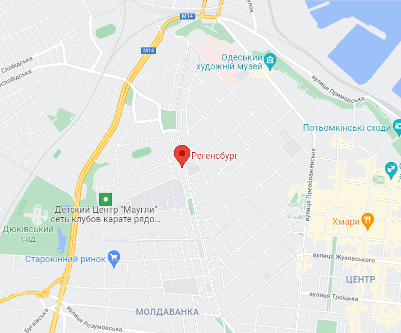 Сквер "Регенсбург" расположен в пределах улиц Старопортофранковской, Пишоновской и Мечникова. Фото: google.com/maps