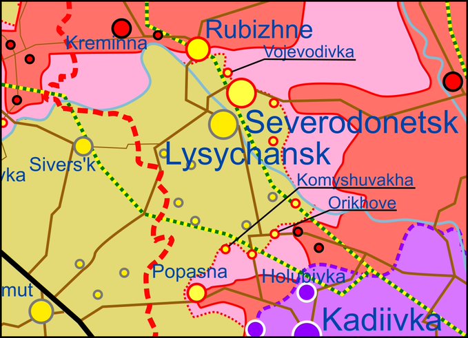 Карта боевых действий в Украине 5 мая.