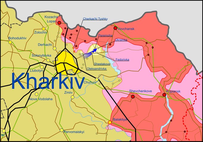 Карта боевых действий в Украине 7 мая.