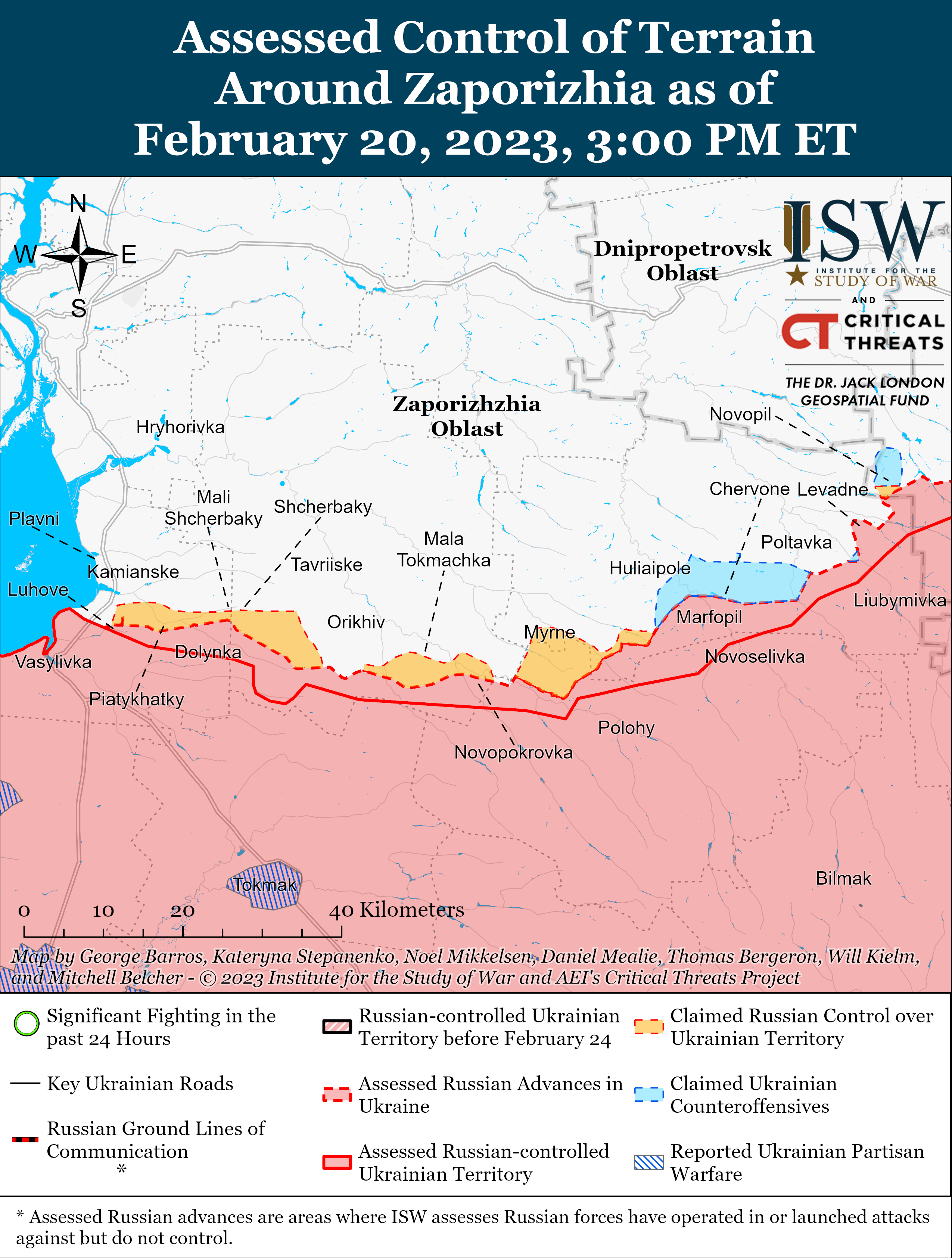 Карта боевых действий на Украине 21 февраля.