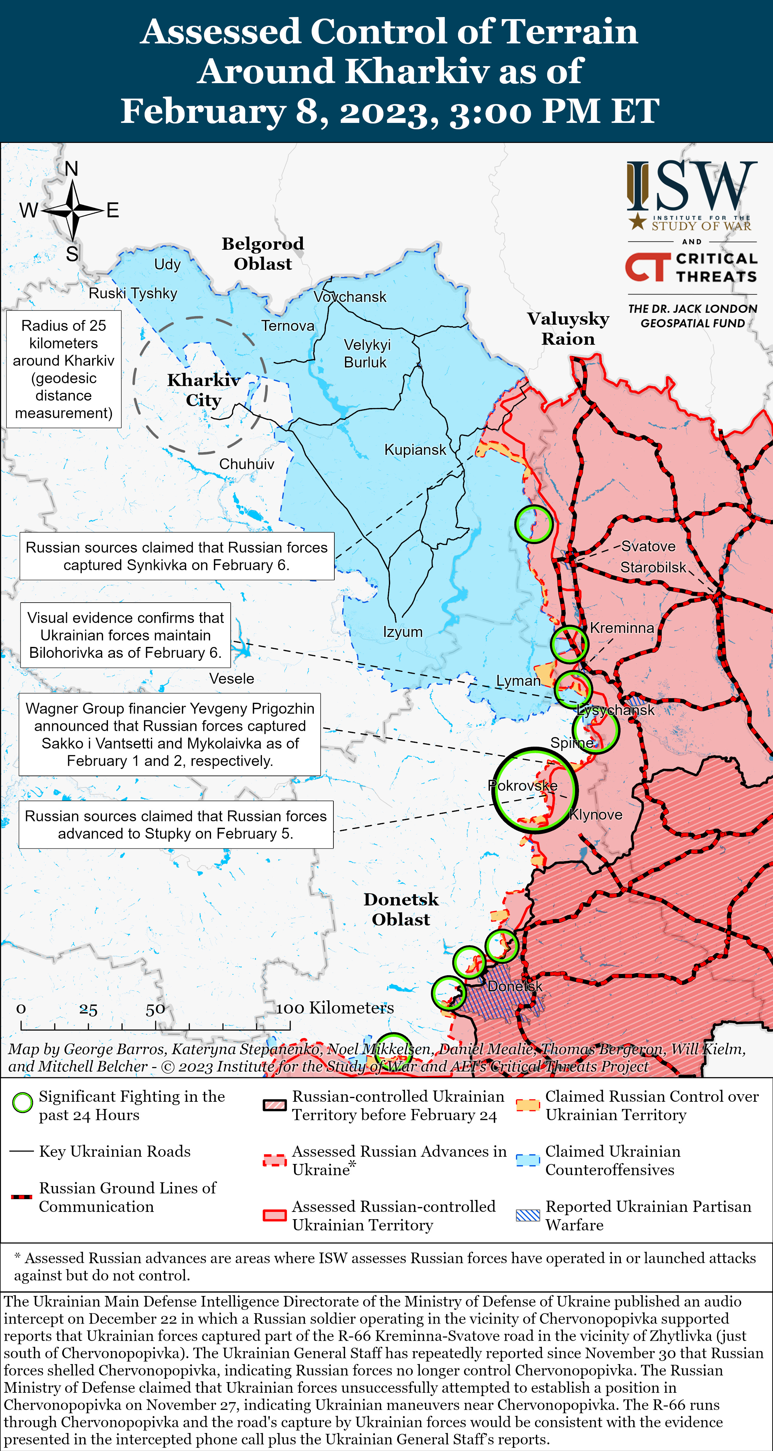 Карта боевых действий на Украине 9 февраля.