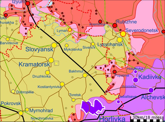 Карта боевых действий на Украине 24 мая.
