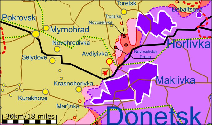 Карта боевых действий на Украине 18 мая.