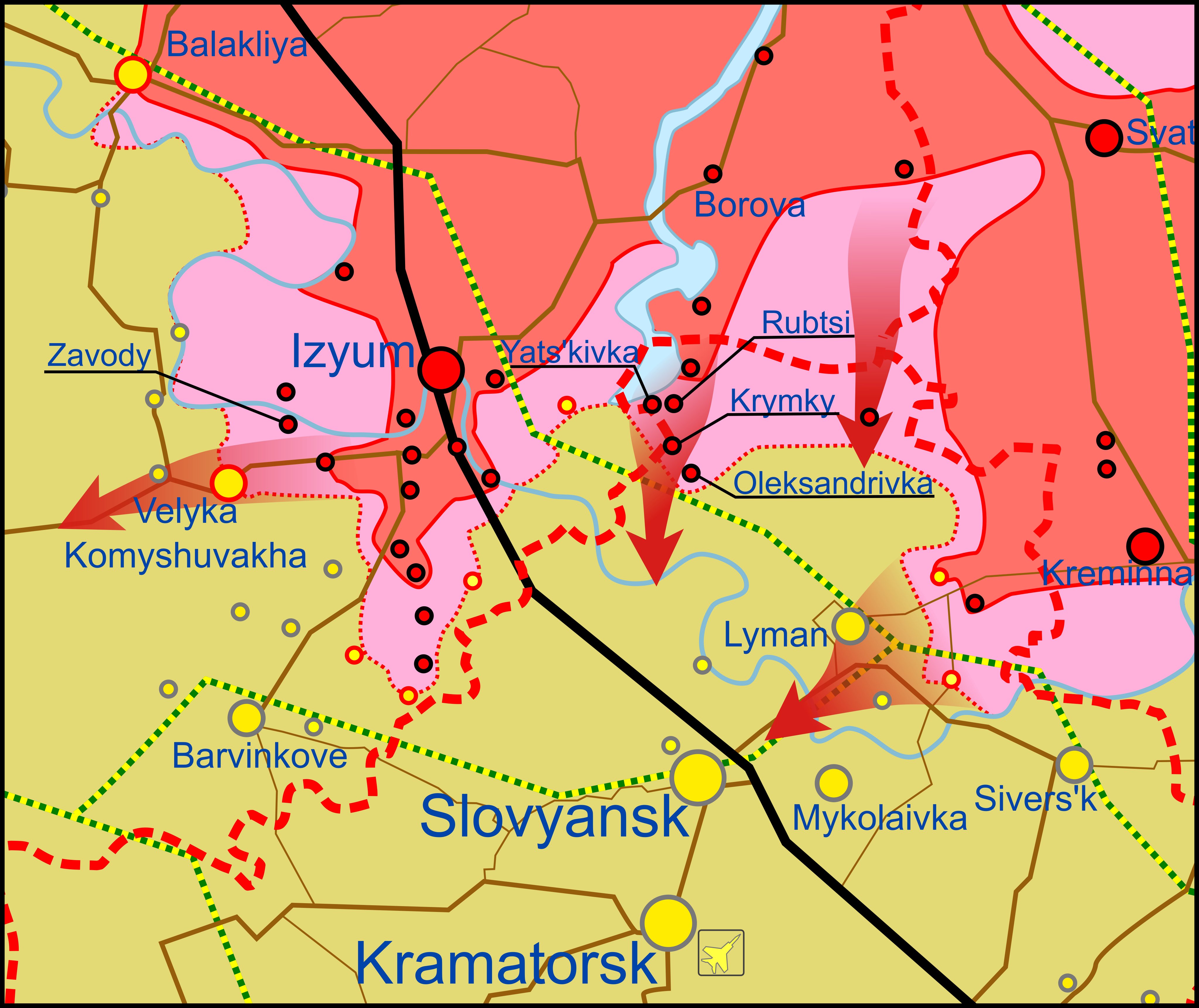 Карта боевых действий в Украине 28 апреля.