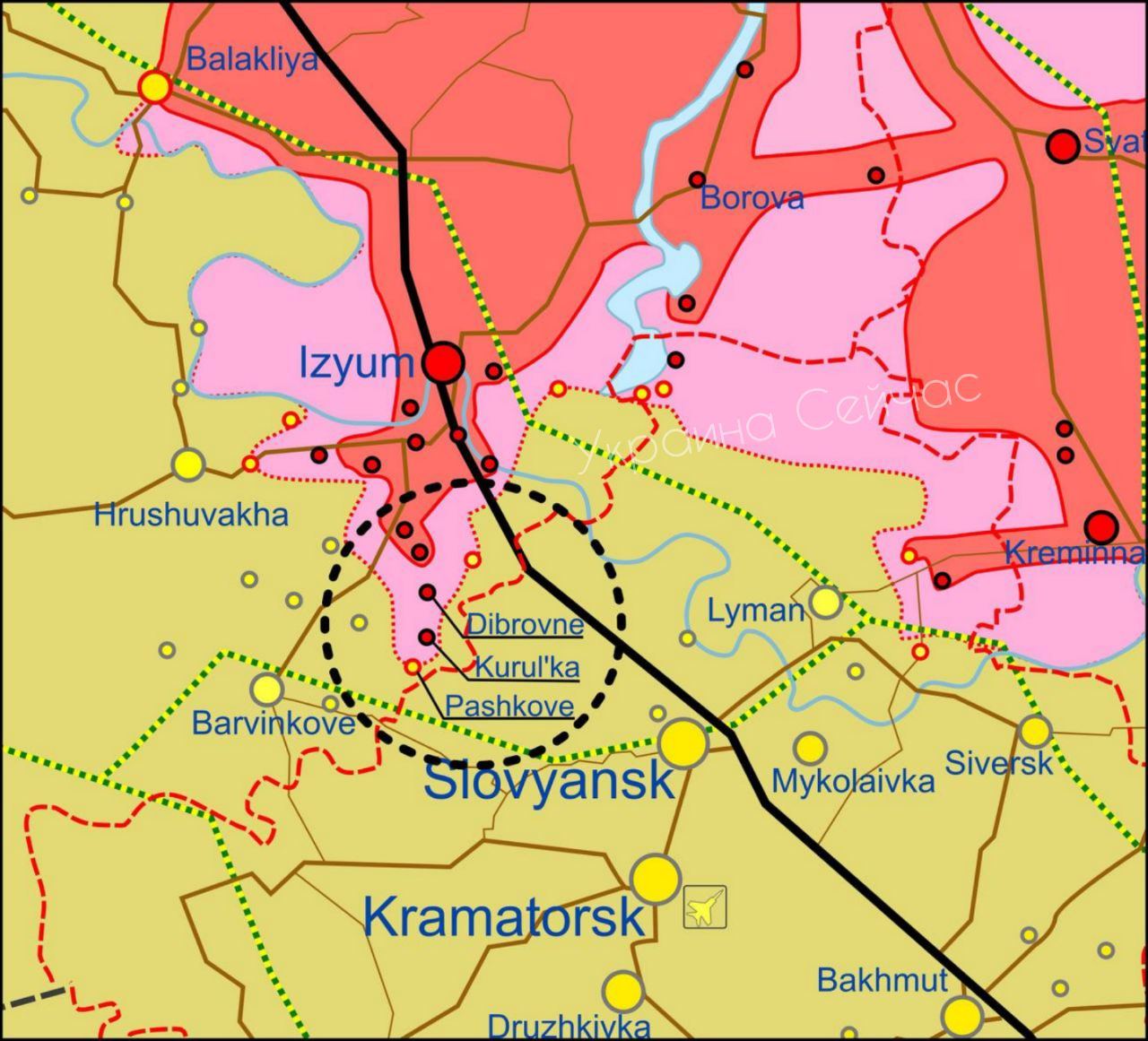Карта боевых действий в Украине 26 апреля.