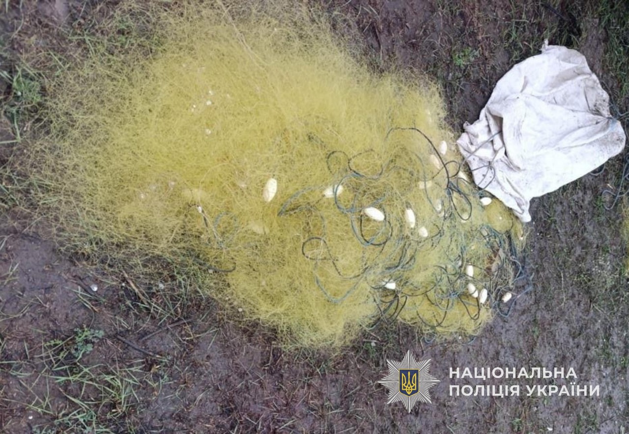 Сітки, якими браконьєр ловив раків і рибу.