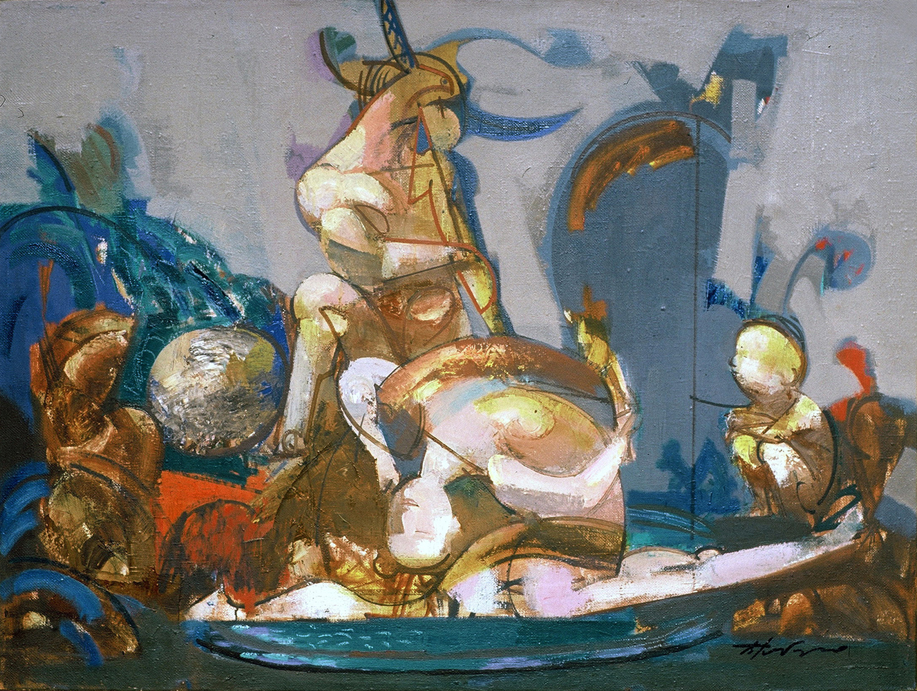 Василий Рябченко. "Ловцы", 75 х 100 см, холст, масло, 1987 год (Национальный художественный музей Украины, Киев)