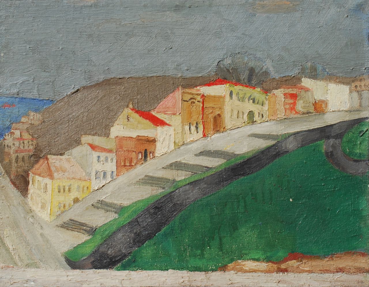 "Дома на склоне", 40&times;51 см, холст, масло, 1969 год