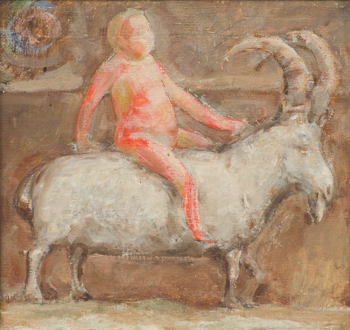 "Езда на баране", 29&times;37 см, холст, масло, 1973 год (Одесский литературный музей)