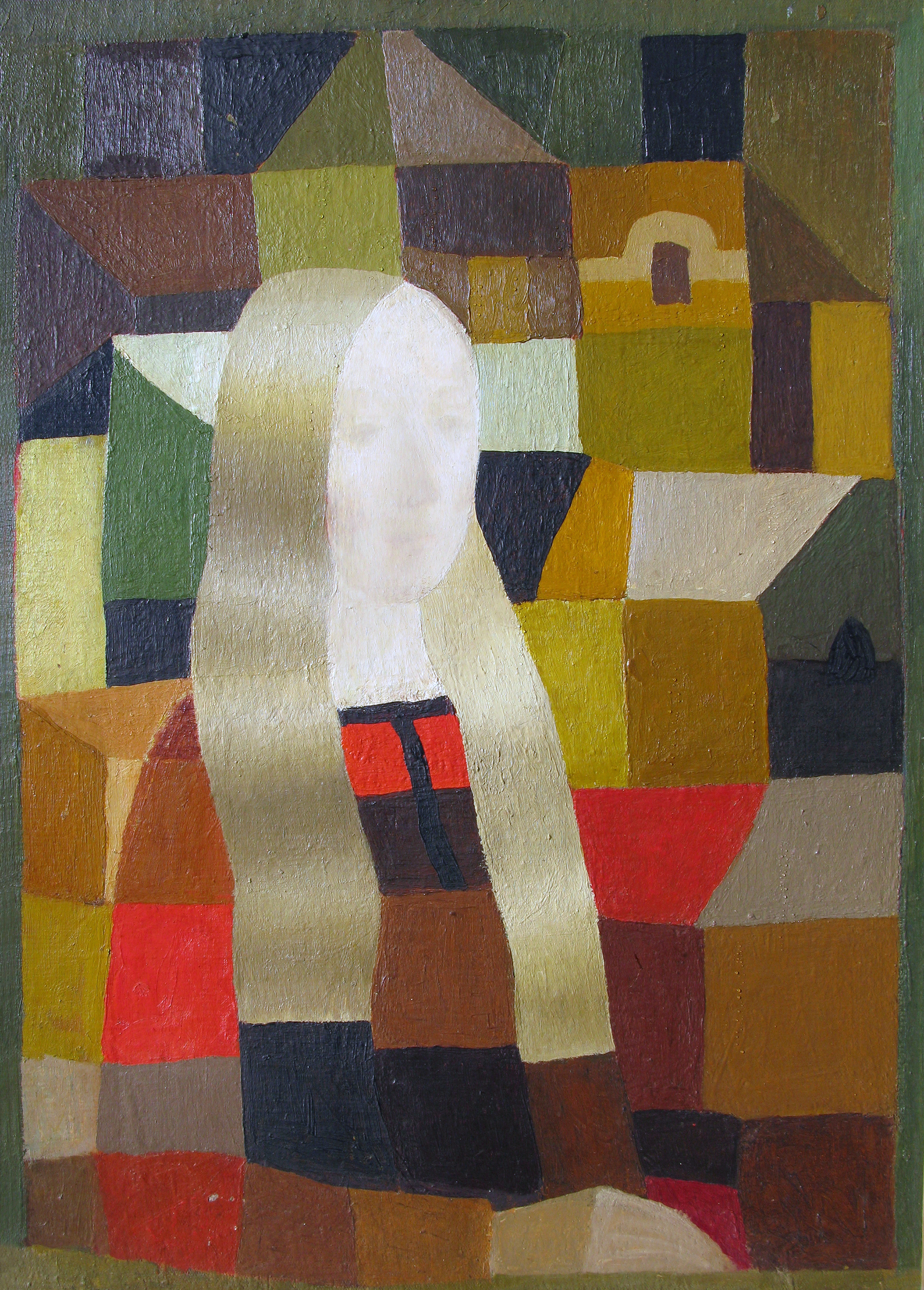 "Девушка и город", 70&times;50 см, картон, холст, масло, 1978 год