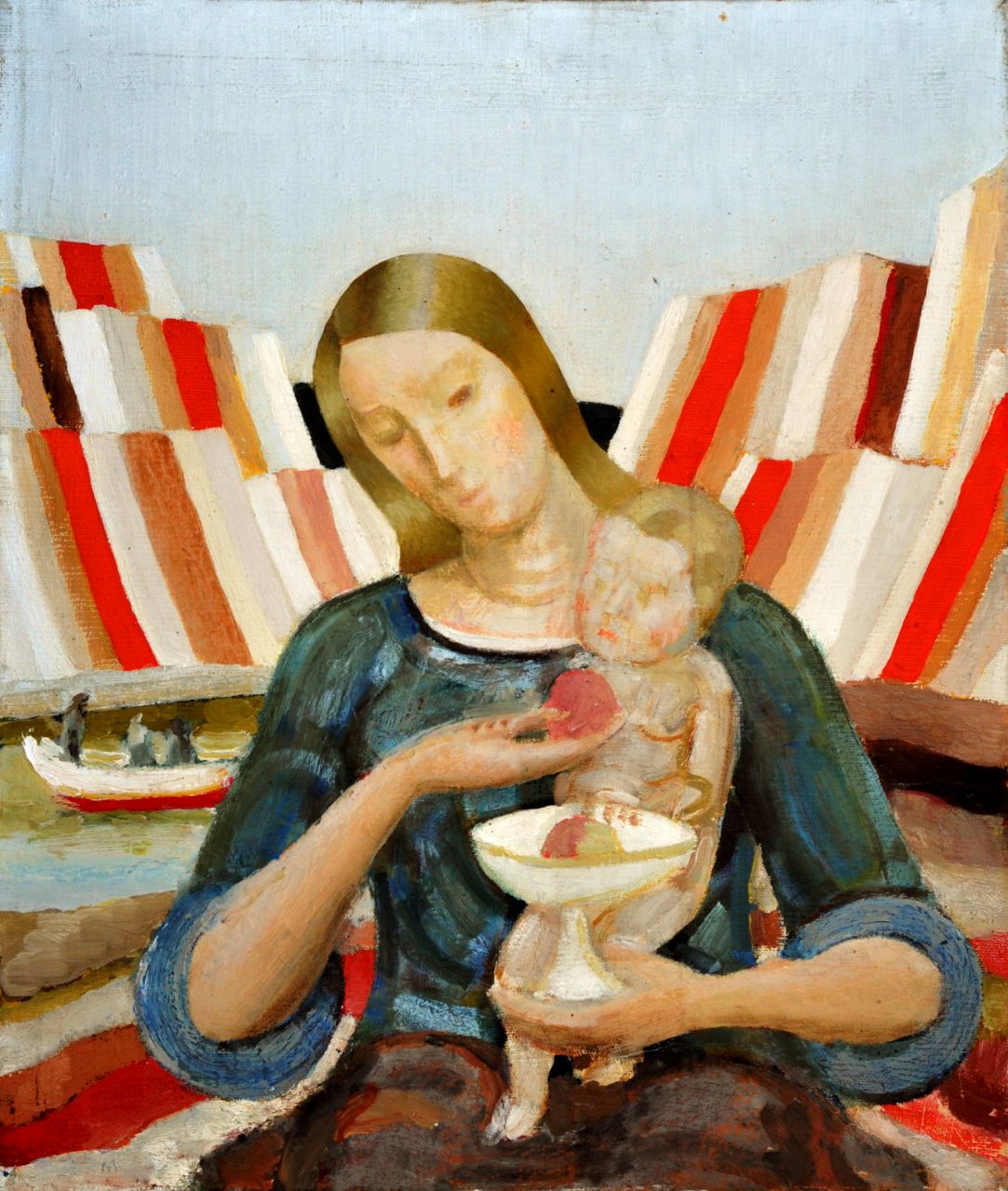 "Мать и ребенок", 62 см, холст, масло, 1973 год