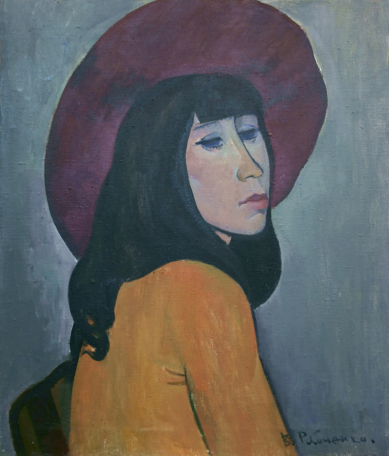 Василий Рябченко. "Портрет", 70 х 60 см, холст, масло, 1974 (Написана в Мухинском училище, Ленинград, СССР)