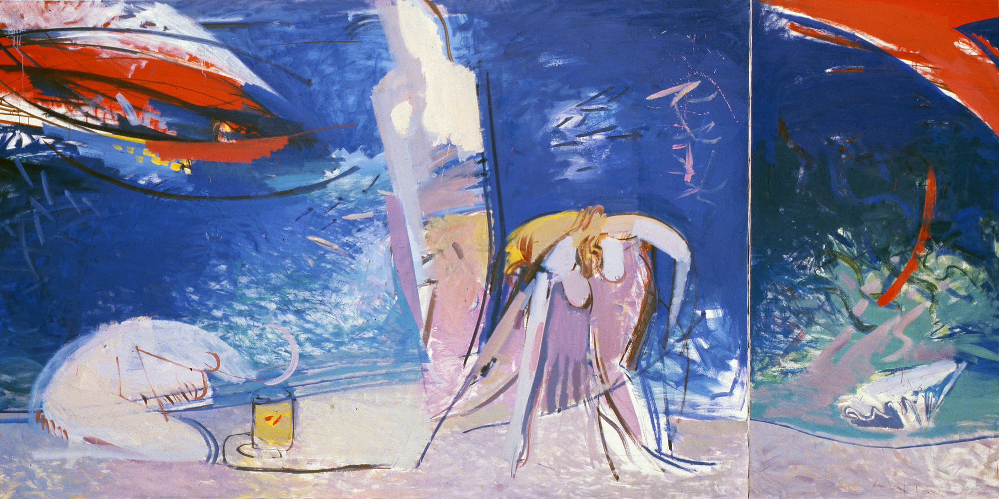 Василий Рябченко. "Берег невыявленных персонажей" (диптих), 200 х 400 см, холст, масло, 1989 год