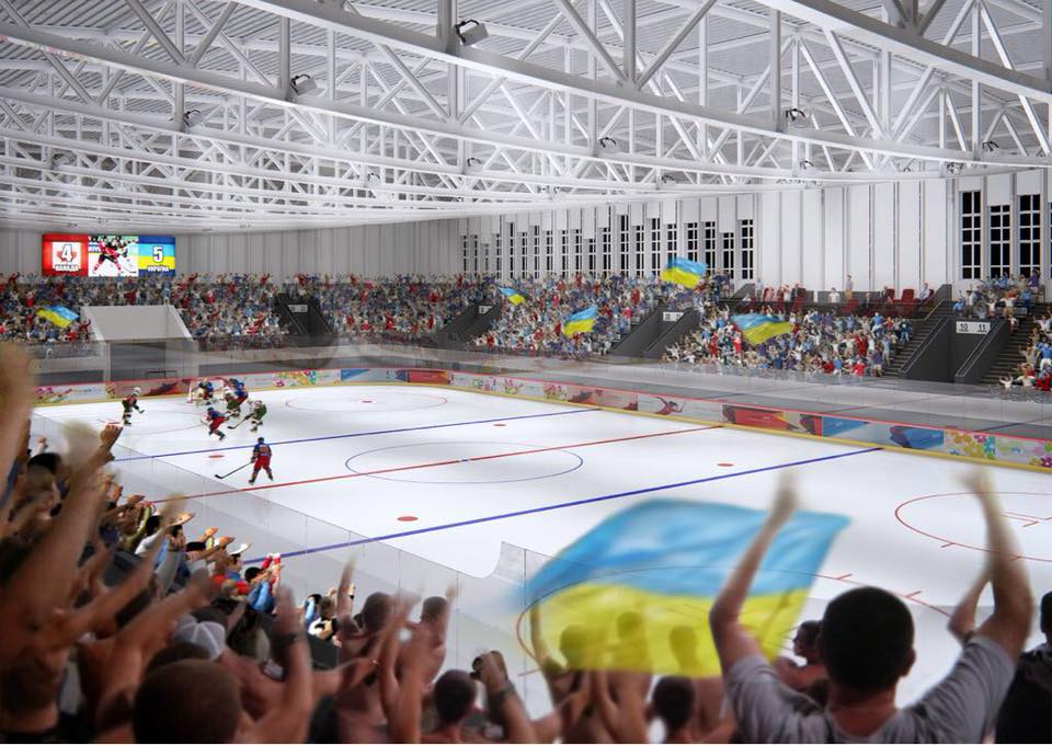 Первая визуализация нового Дворца спорта (2018 год).