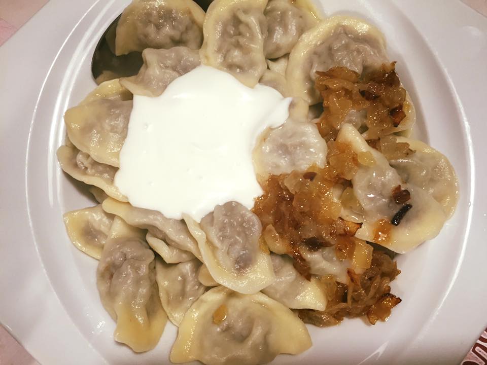 Вареники с утиными потрошками в корчме-ресторане "Качка".