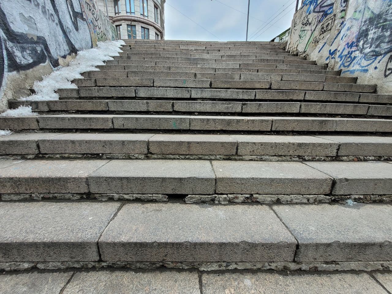 Лестница, ведущая от Строгановского моста на Польский спуск.