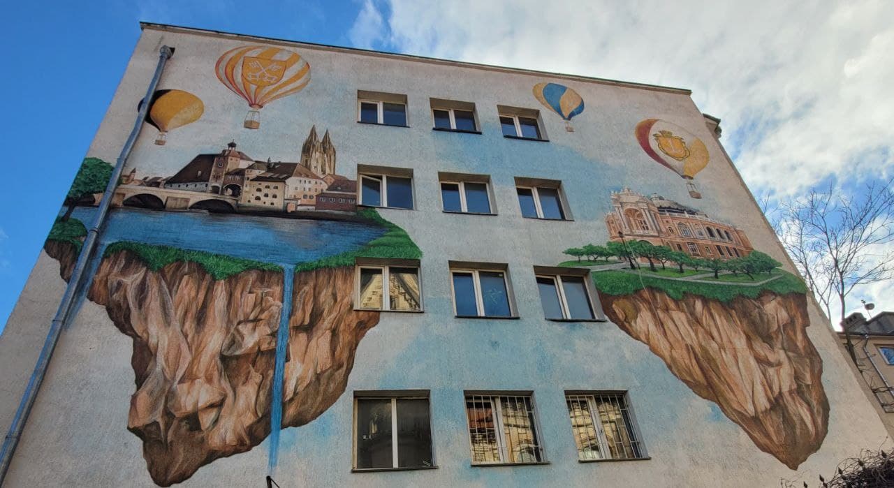 Мурал "Города-побратимы: Одесса и Регенсбуг".