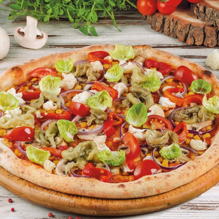 Піца з овочами гриль у ресторані Olio Pizza.