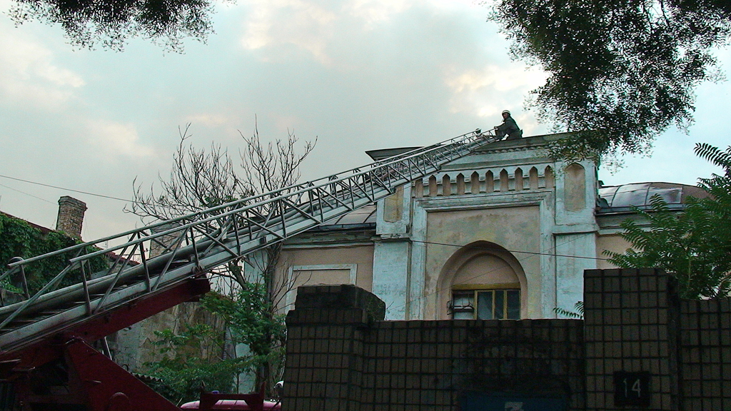 Пожар в здании Новобазарной синагоги.