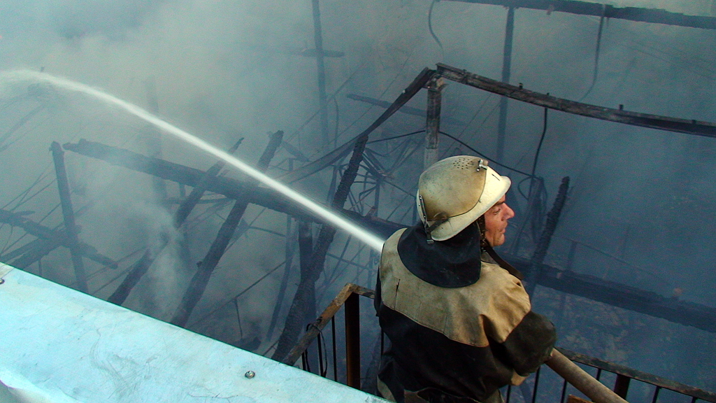 Пожар в здании Новобазарной синагоги.