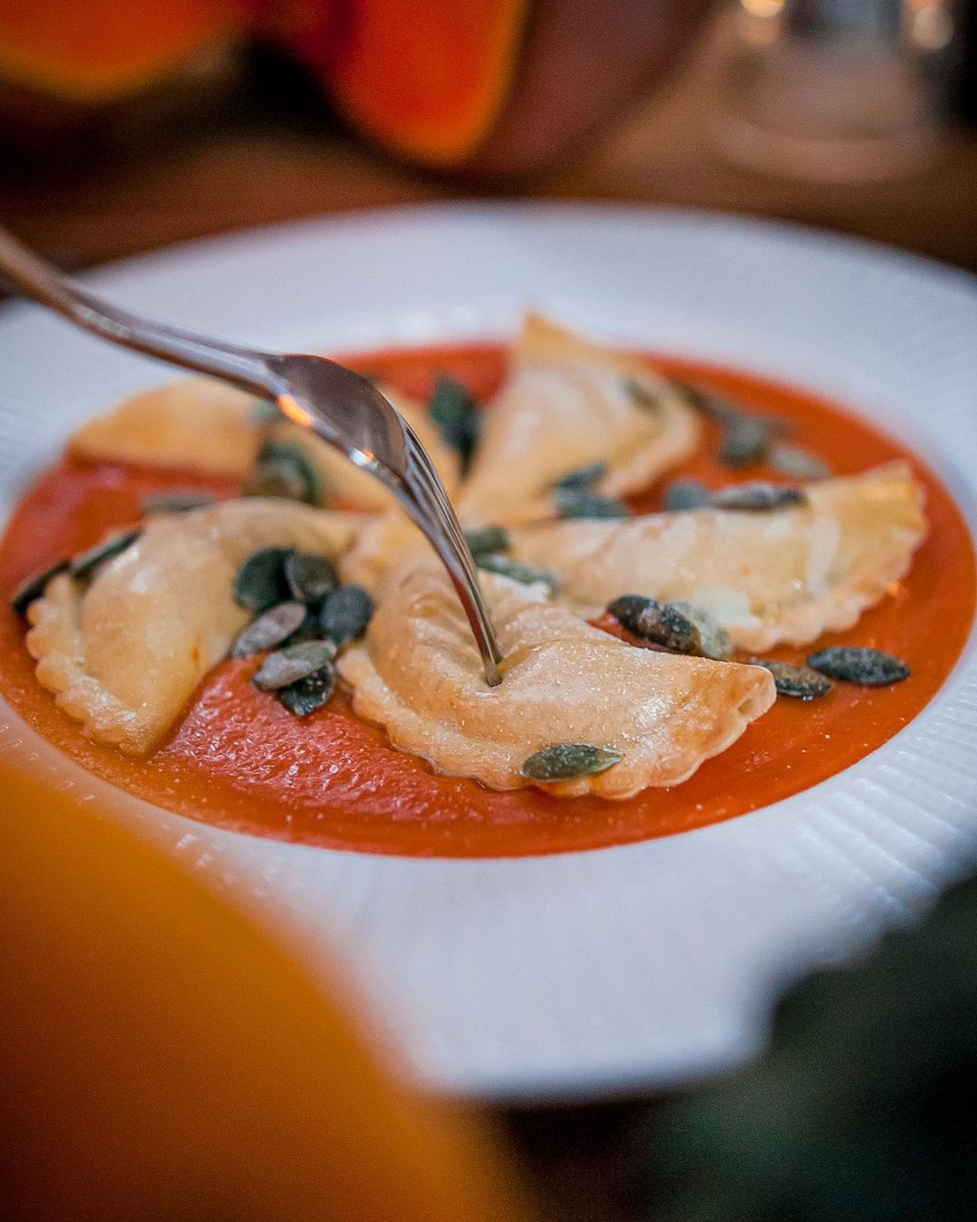 Запеченные равиоли в ресторане Tavernetta.