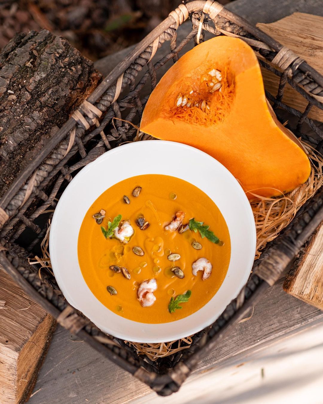 Тыквенный суп в ресторане YUG.