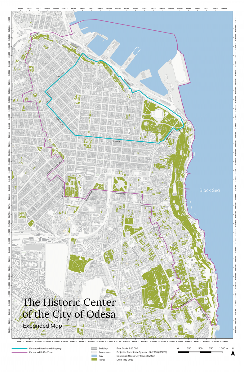 Карта исторического центра Одессы.