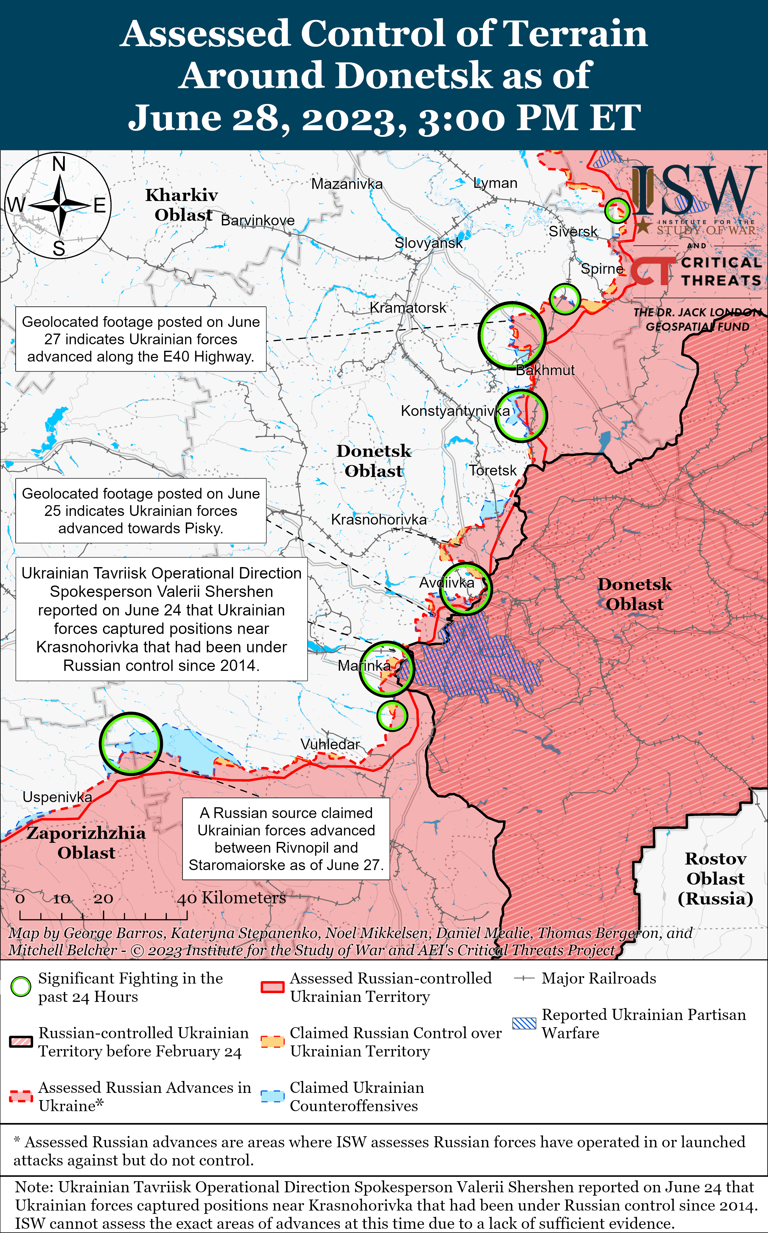 Карта боевых действий 29 июня &ndash;