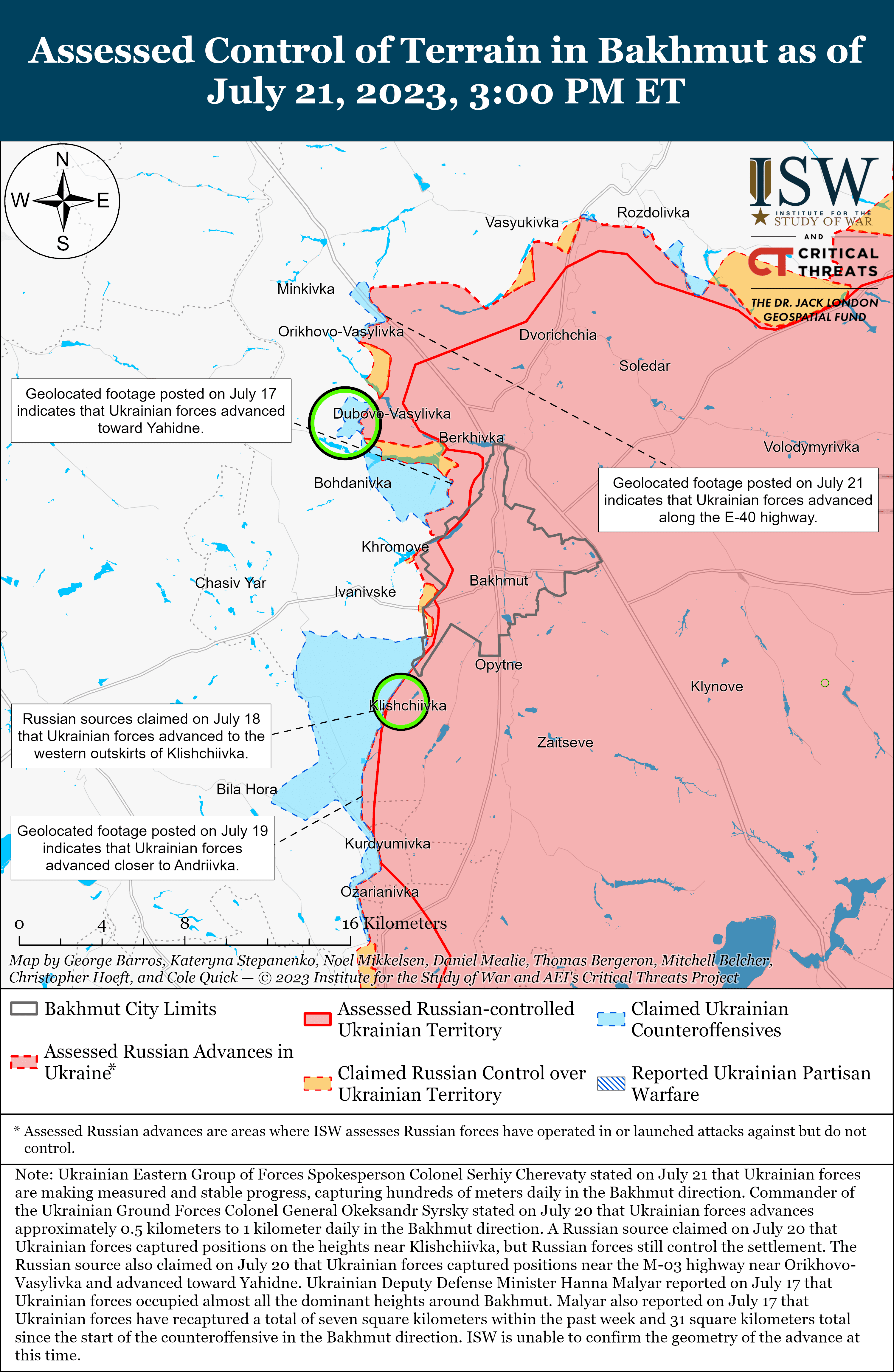 Карта боевых действий 22 июля &ndash;