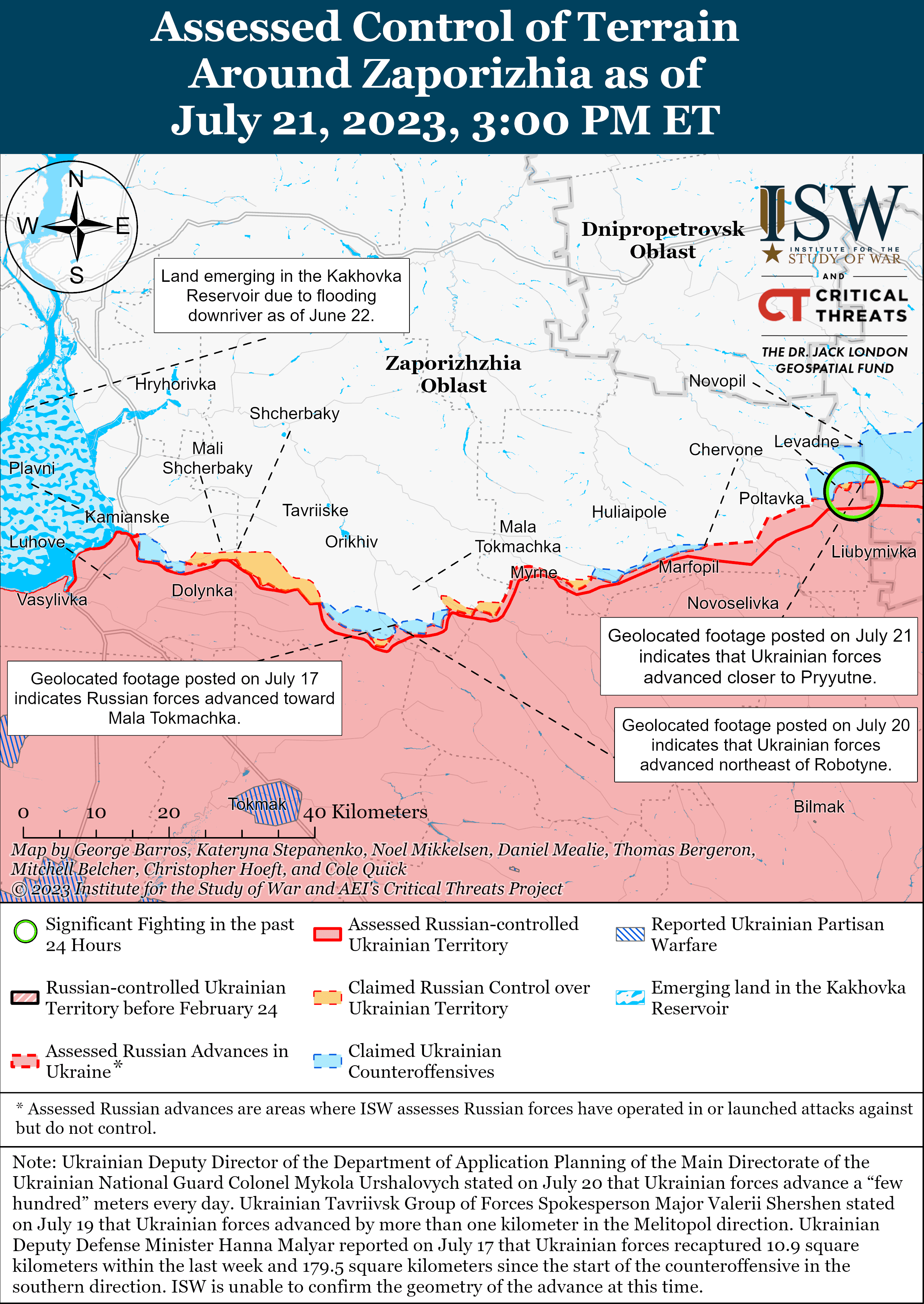 Карта боевых действий 22 июля &ndash;